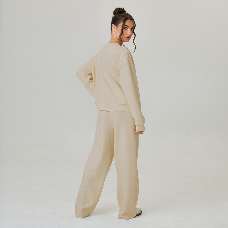 Katchme Women'S Slouchy Solid Color V Neck Long Sleeve Button Cardigan & Drawstring Waist Trousers Co-Ord, Soft Two Piece Outfits for Fall & Winter